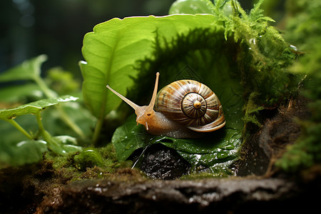大自然的蜗牛背景图片