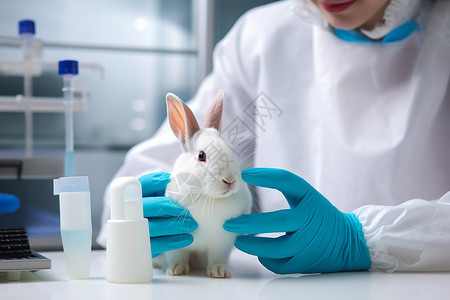 动物穿衣服兔子接种疫苗背景