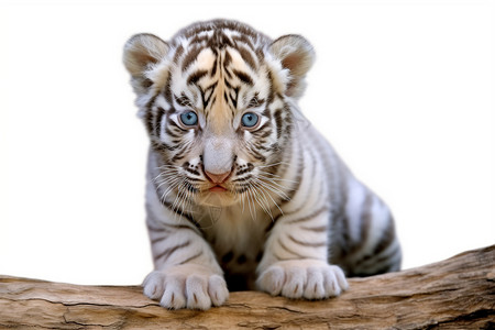小白虎幼崽动物印度虎高清图片