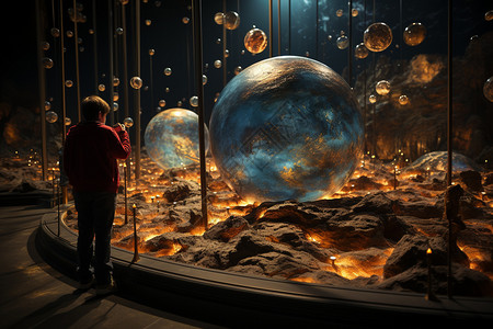 行星模型的展览会图片