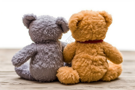 泰迪熊灰色木玩具图片高清图片