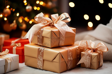 精致波点礼物盒包装精致的礼物背景