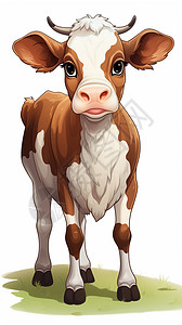 可爱的卡通小牛背景图片