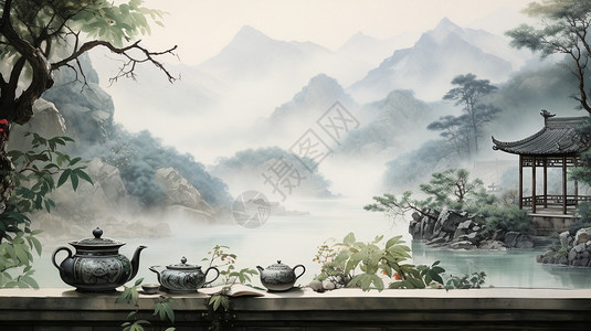 美丽的中国画山水图片