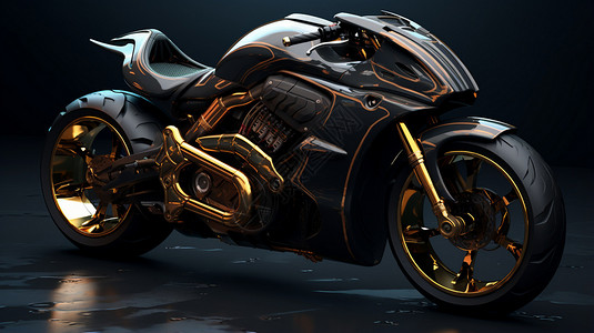 金属盔甲摩托车背景图片