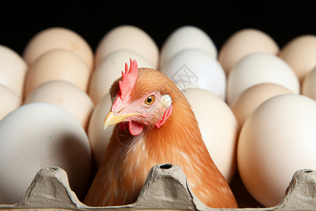 孵蛋的母鸡背景图片