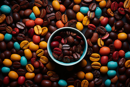 咖啡豆艺术图片