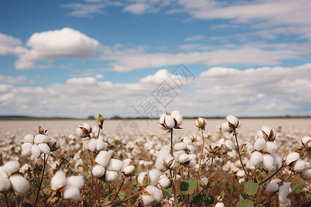 纯白的棉花田背景图片