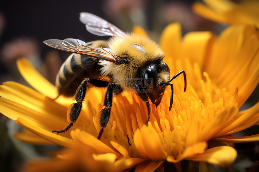蜜蜂与花粉图片