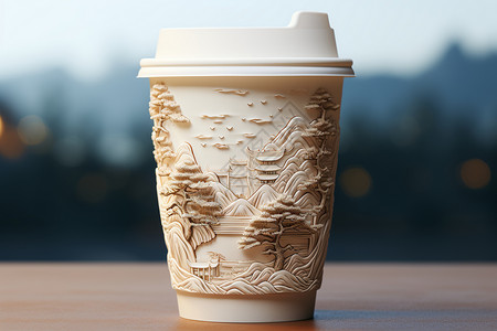 设计感的咖啡杯背景图片