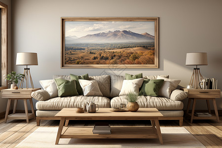 现代化客厅装饰背景图片