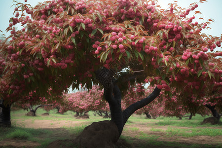 如梦如幻的樱花树下背景图片
