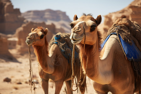 骆驼翘首远眺图片