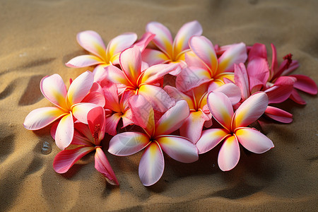 粉色太阳花海滩的太阳花背景