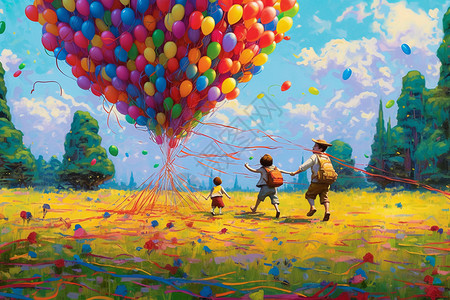 彩色气球乐园背景图片