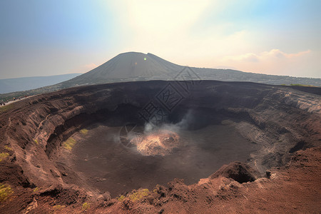 火山口景色背景图片