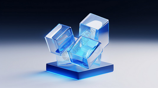 水晶盒子4K的玻璃物体设计图片