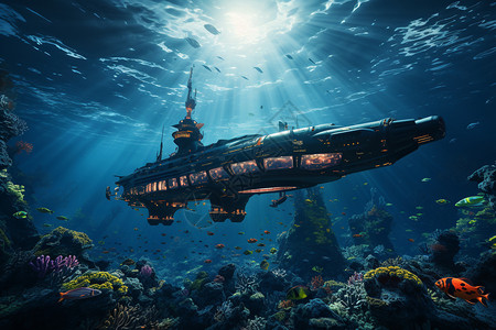 深海海藻深海探索设计图片