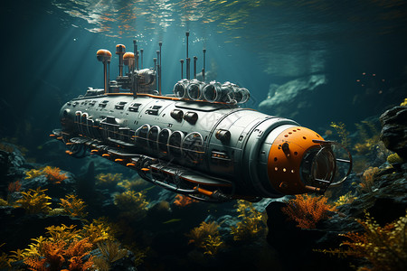 海底潜艇背景图片