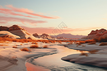黄昏时分的沙漠图片