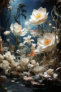 水下数码植物和精美花卉图片