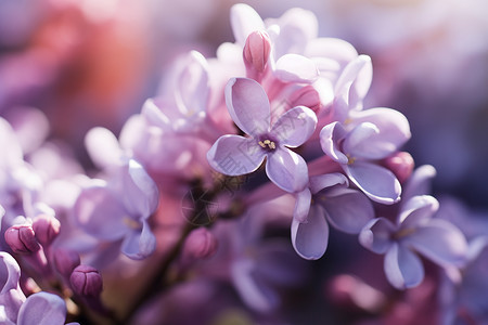 紫色花朵的近景照片高清图片
