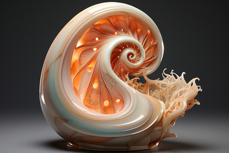 动态几何的螺壳艺术品背景图片