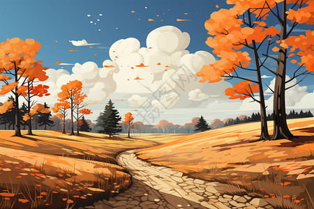 创意艺术的秋季乡村景观图片