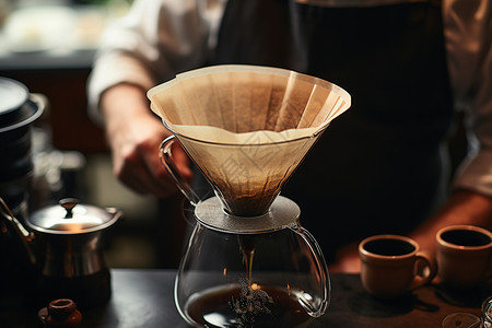 咖啡过滤器咖啡师手冲咖啡背景