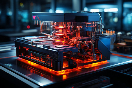 激光芯片未来感红外激光设备设计图片
