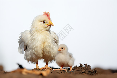 石榴花与小鸡白色母鸡与小鸡背景