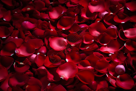 浪漫的红玫瑰花瓣花海图片