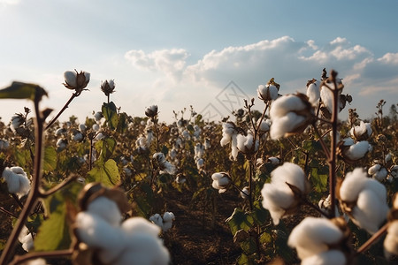 农业种植的棉花田图片