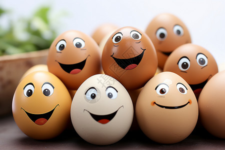 搞笑脸素材开心的笑脸鸡蛋插画
