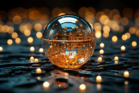 电子蜡烛科技创意透明圆球设计图片