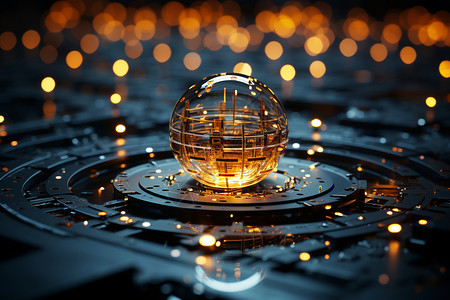 电子球未来感圆球芯片技术设计图片