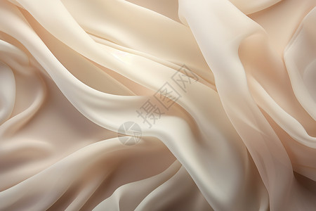 丝滑的米白色绸缎面料背景图片