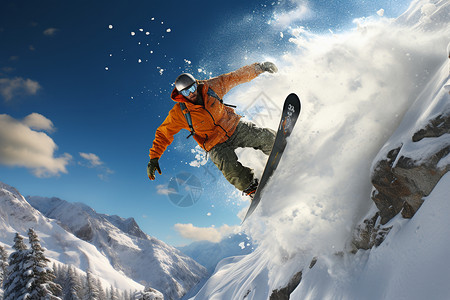 冰天雪地滑雪的人图片