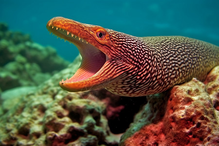凶猛危险的野生鳗鱼图片