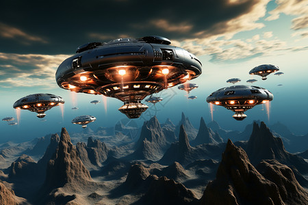 巨舰外太空的外星人飞船设计图片
