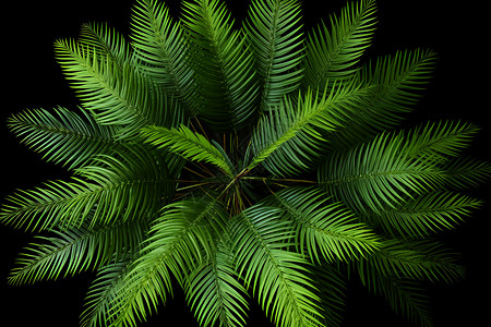 热带雨林的棕榈树树叶图片