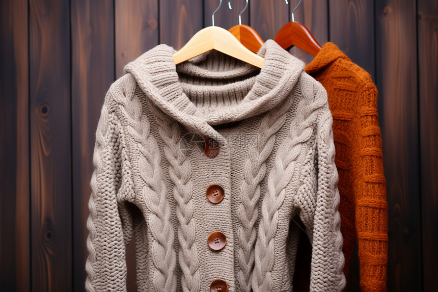 柔软的冬日毛衣外套图片
