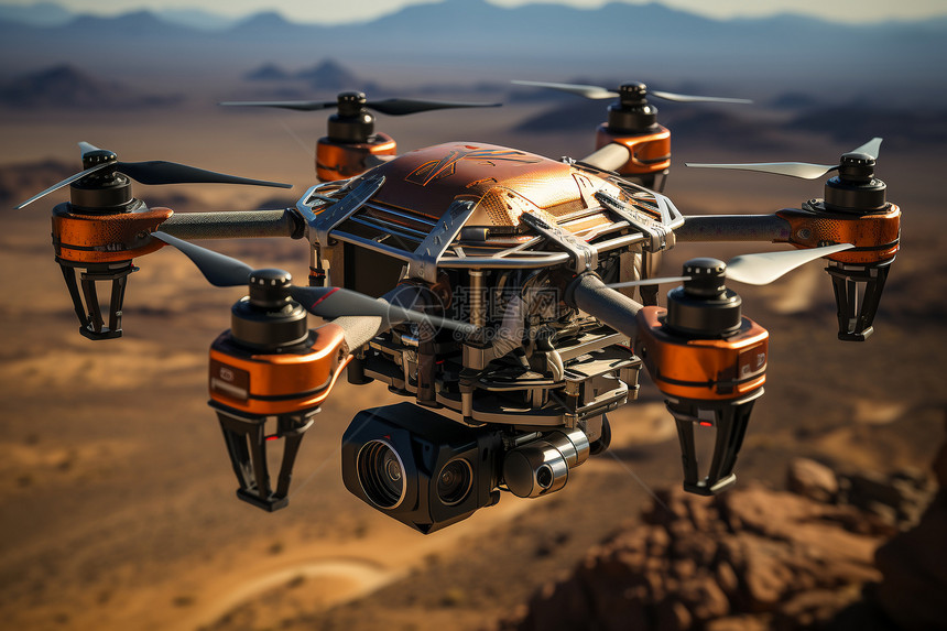 荒漠中的运输无人机图片