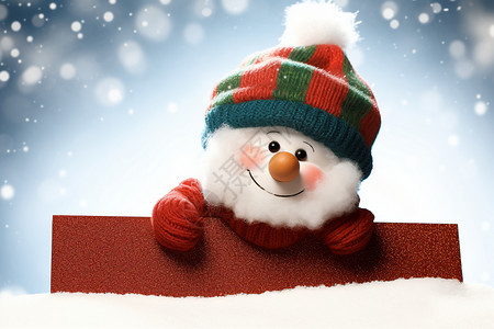 快乐圣诞微笑可爱的雪人装饰插画
