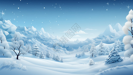 三维雪地景色图片