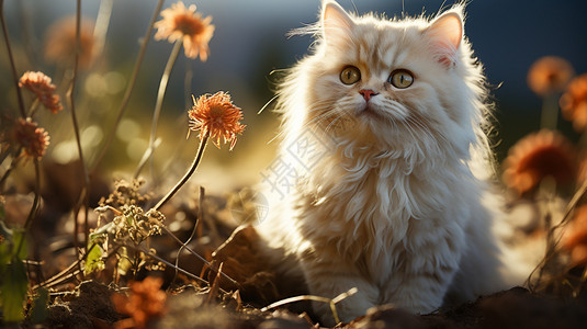 阳光的波斯猫图片