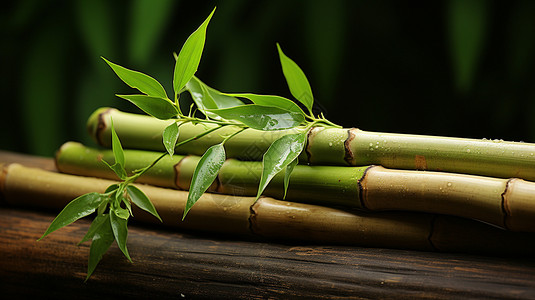 新鲜萌芽的竹节高清图片