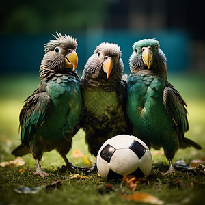 创意鹦鹉足球小将背景图片