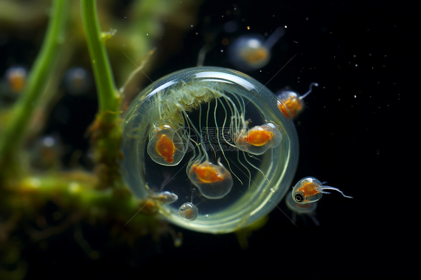 游动的海下生物图片