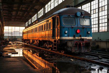 生锈的破旧火车图片